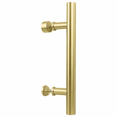 Madison Sliding Barn Door Handle, Brushed Gold Contemporary Pull, 12 In.