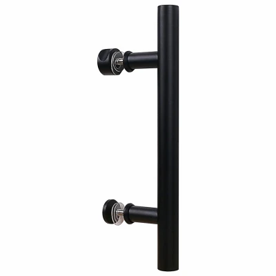 Madison Sliding Door Bar Pull, Contemporary, Matte Black, 12 In.