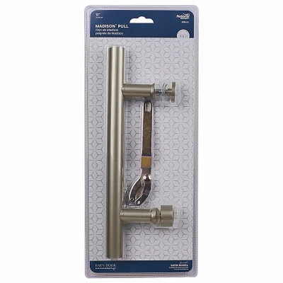 Madison Sliding Barn Door Handle, Satin Nickel Finish, Contemporary Style, 12 Inch Length