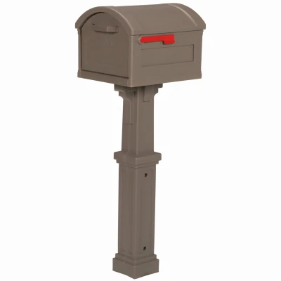 Grand Haven Mailbox & Post Cover Combo, X-Large Capacity, Mocha