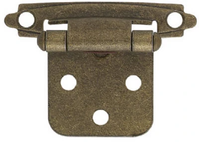 Overlay Cabinet Hinges, Antique Brass, 2 x 3/4-In., 2-Pk.