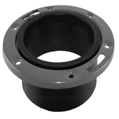 Abs/dwv Closet Flange, Hub End, Adjustable Ring, 4 Inch
