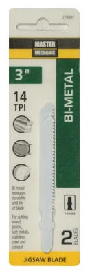 Bi-Metal Jigsaw Blade, 3 In., 14-TPI, 2-Pk.