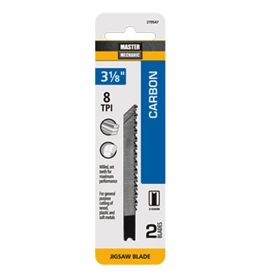 Carbon Jigsaw Blade, 3-1/8 In., 8-TPI, 2-Pk.