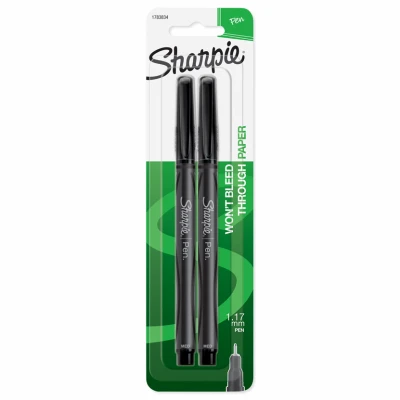 Medium Point Pen, Black, 2-Pk.