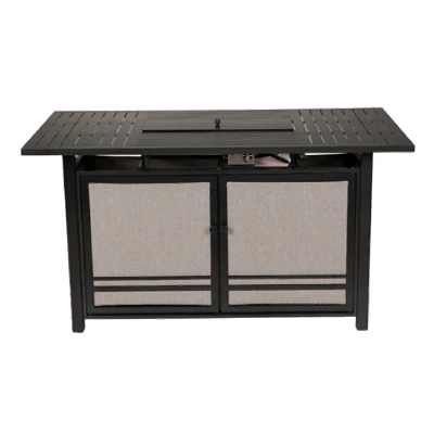 Manhattan LP Gas Fire Pit Table, Charcoal Gray Aluminum, 66 x 36 In.