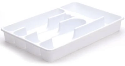 Plastic Cutlery Tray, White