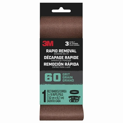 Power Sanding Belt, 60-Grit, 3 x 18 In.