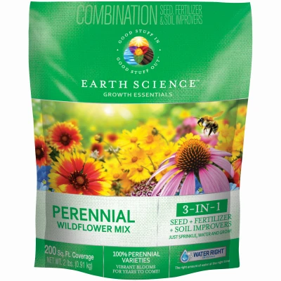 Growth Essentials Perennial Wildflower Mix, Covers 200 Sq. Ft., 2 Lbs.