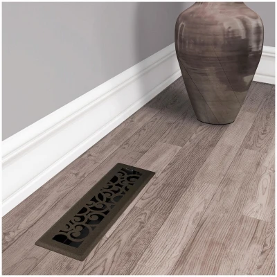 Signature Series Floor Register, Bronze Age Wonderland, Steel, 2-1/4 x 12 In.