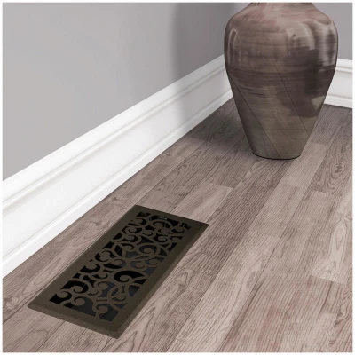 Signature Series Floor Register, Bronze Age Wonderland, Steel, 4 x 12 In.