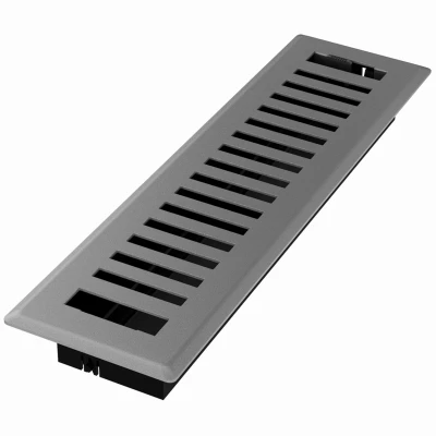 Signature Series Floor Register, Gray Granite Montezuma, Steel, 2-1/4 x 12 In.