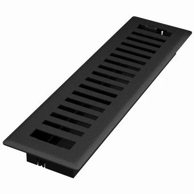 Signature Series Floor Register, Black Iron Montezuma, Steel, 2-1/4 x 12 In.