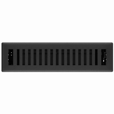 Signature Series Floor Register, Black Iron Montezuma, Steel, 2-1/4 x 12 In.