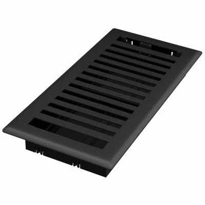 Signature Series Floor Register, Black Iron Montezuma, Steel, 4 x 10 In.