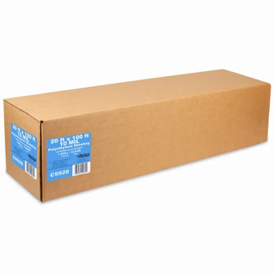 Plastic Sheeting, Polyethylene, Clear, 10ml, 20 x 100-Ft.