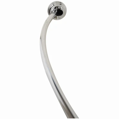 Curved Shower Rod, Adjustable, Chrome Aluminum