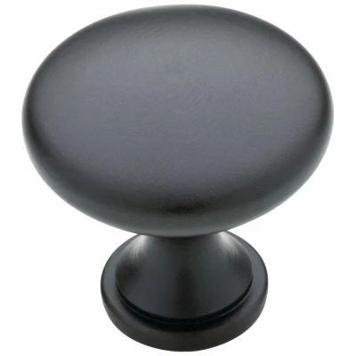 Garrett Cabinet Knob, Matte Black, 1-3/16-In. Round