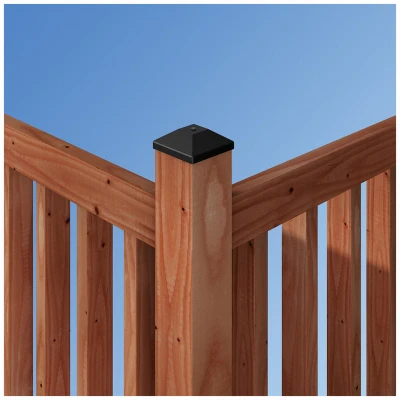 Outdoor Accents Black Post Cover for 4 by 4 Inch Posts