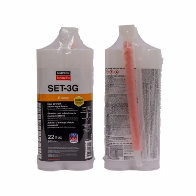 SET-3G High-Strength Epoxy Tie Adhesive with Nozzle and Extension, 22 Ounce