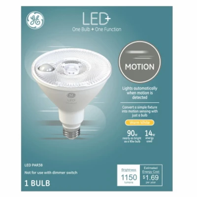 LED Flood Bulb, Motion-Sensor, 15 Watt, 1200 Lumens