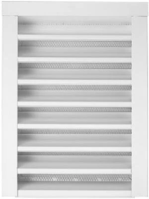 12 x 12-In. Galvanized Steel Gable Louver Vent, Front Flange, White
