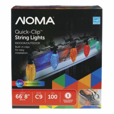 Quick-Clip LED 100-Light Set, C9, Multi-Color
