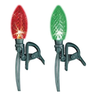 Quick-Clip LED 24-Light Set C9 Bulbs Red and Green Colors