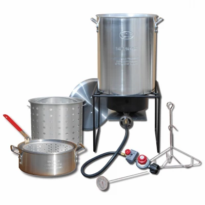 Turkey/Fish Fryer Boiling Package, 29-Qt. Aluminum Pot + Fry Pan & Basket