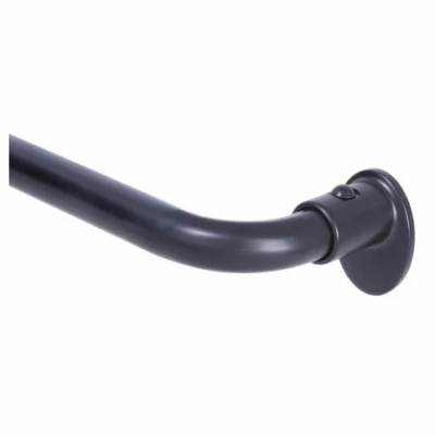 Wrap Around, Room Darkening Curtain Rod, Black Steel, 5/8 x 28-48 In.