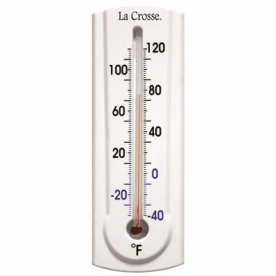 Outdoor Thermometer with Key Hider, White, 6.5-In.
