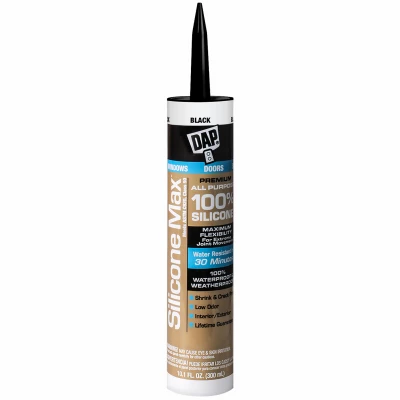Silicone Max Premium Sealant, 100% Silicone, Black, 10.1-oz.