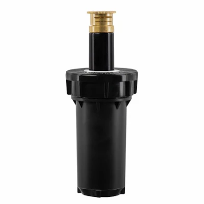 Pop Up Spray Head Sprinkler, Pressure-Regulated Brass Quarter Pattern Nozzle, 2 In.