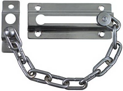 Door Chain Fastener, Satin Chrome