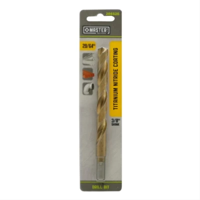29/64 Inch by 5 and 5/8 Inch High-Speed Steel Drill Bit with Titanium Nitride Coating