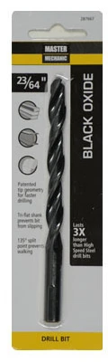 Black Oxide Drill Bit 23 by 64 Inch Diameter by 4 and 7 by 8 Inch Length