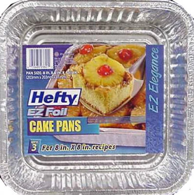 EZ Foil Cake Pan, Square, 3-Pk.