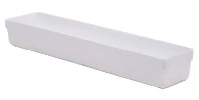 Plastic Drawer Organizer, White, 15 X 3 X 2 Inches For Kitchen Storage