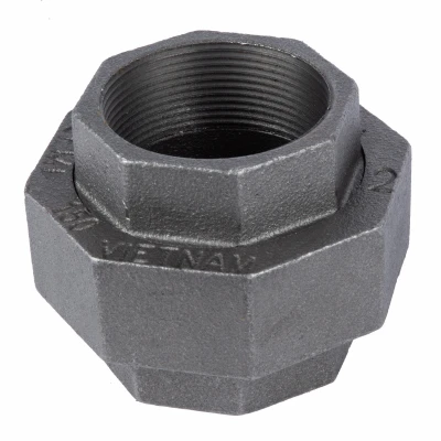 Black Pipe Fitting Union, 1/8 Inch, Durable Plumbing Connection