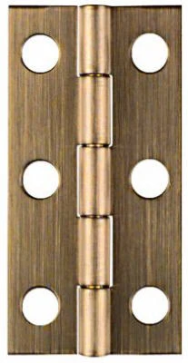 National Hardware Narrow Hinge, Brass, 2 x 1 In., 2-Pk
