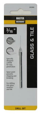 3/16 Inch by 2-1/4 Inch Glass and Tile Drill Bit