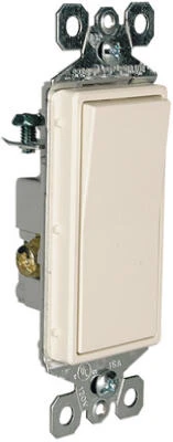 Pass & Seymour 3-Way Decorator Wall Switch, 15A, Light Almond