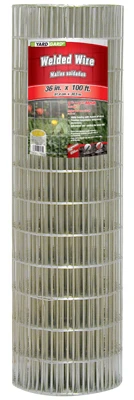 Galvanized Welded Wire Fence, 36 In. X 100 Ft., 4 X 2 In. Mesh, 14-ga.