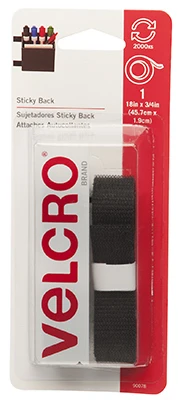 Sticky Back Tape, Black, 18 x 3/4 In.