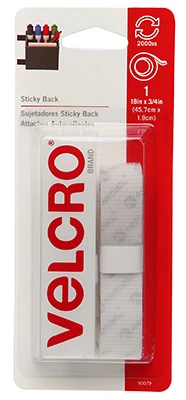 Sticky Back Tape, White, 18 x 3/4 In.