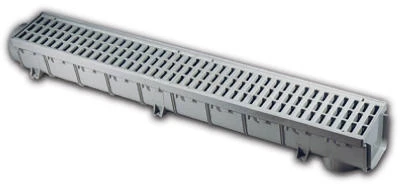 Pro Series Channel Drain, Gray, 5 In.