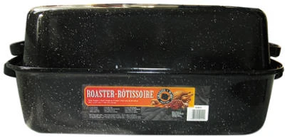 Roaster With Cover, Black, 25-Lb. Capacity, 21-In.