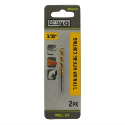 3 Thirty-Second Inch by 2 and One Quarter Inch High-Speed Steel Drill Bit with Titanium Nitride Coating