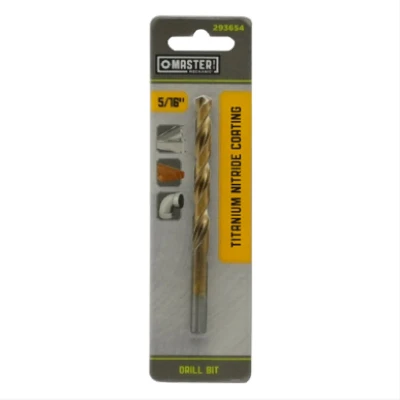 5/16 Inch by 4 and 1/2 Inch High-Speed Steel Drill Bit with Titanium Nitride Coating