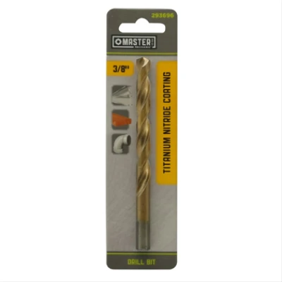 3/8 x 5 In. High-Speed Steel Drill Bit, Titanium Nitride Coated